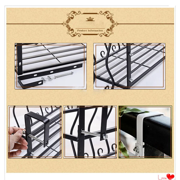 Balcony Weatherproof Iron Flower Pot Stand